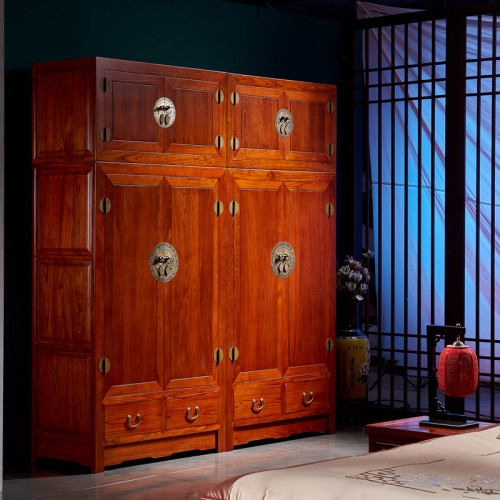 榆木(mù)頂箱櫃簡約四門(mén)對(duì)開(kāi)衣櫃01