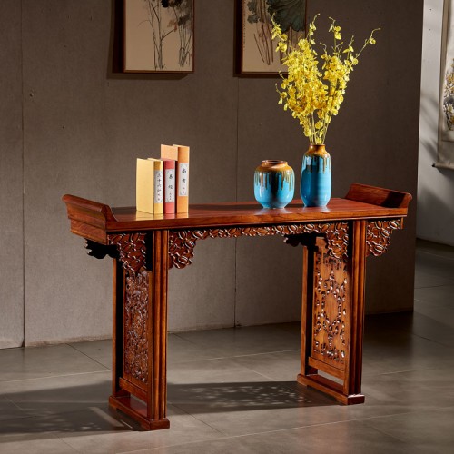 中式供桌供台客廳現(xiàn)代簡約香案小(xiǎo)供桌榆木(mù)财神桌條案01