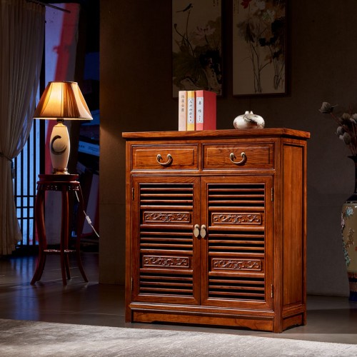 榆木(mù)鞋櫃中式仿古兩門(mén)鞋櫃儲物(wù)櫃15