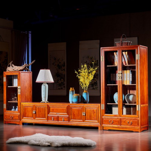 榆木(mù)電(diàn)視(shì)櫃簡約客廳電(diàn)視(shì)背景牆櫃組合櫃19