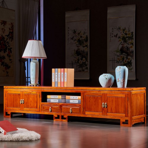 新中式榆木(mù)電(diàn)視(shì)櫃現(xiàn)代簡約環保地(dì)櫃20