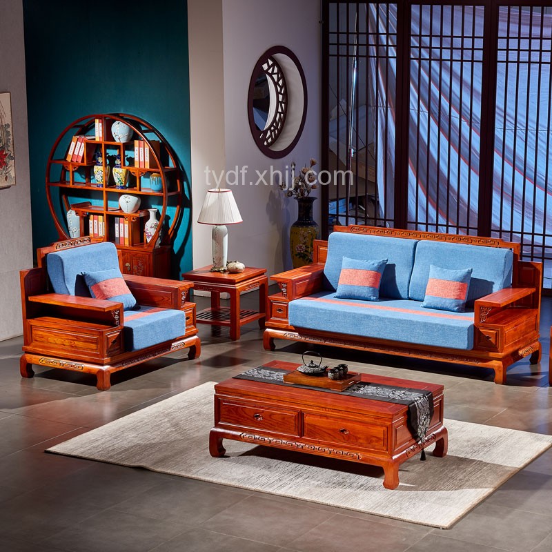 簡約榆木(mù)沙發中式明(míng)清古典沙發組合28